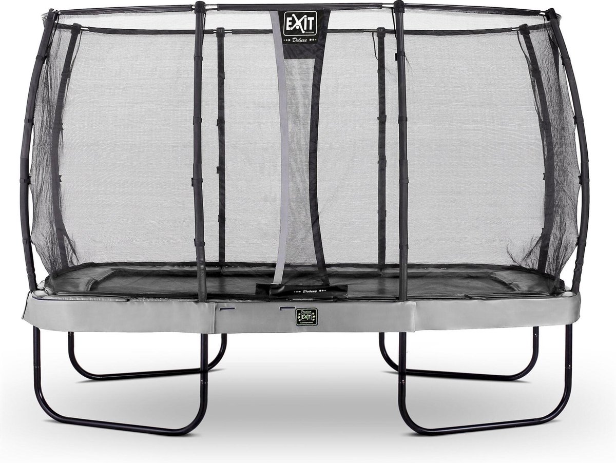 EXIT Elegant Premium trampoline 244x427cm met Deluxe veiligheidsnet - grijs