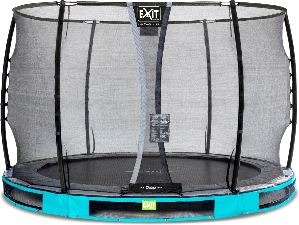 EXIT Elegant Premium inground trampoline ø305cm met Deluxe veiligheidsnet - blauw