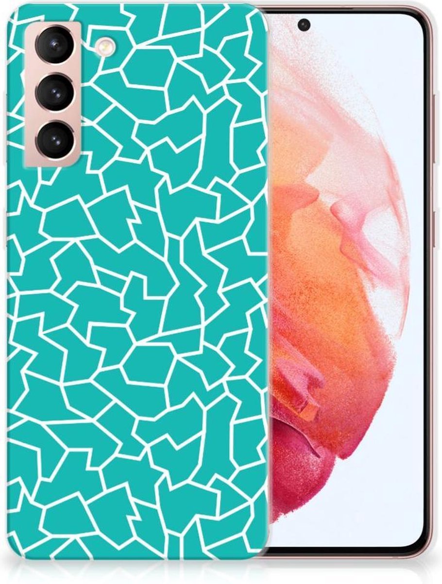 Samsung Galaxy S21 Hoesje maken Cracks Blue