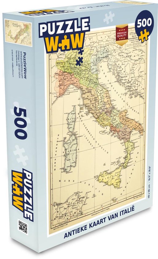 La Carte de L'Italie en Puzzle et en Italien 