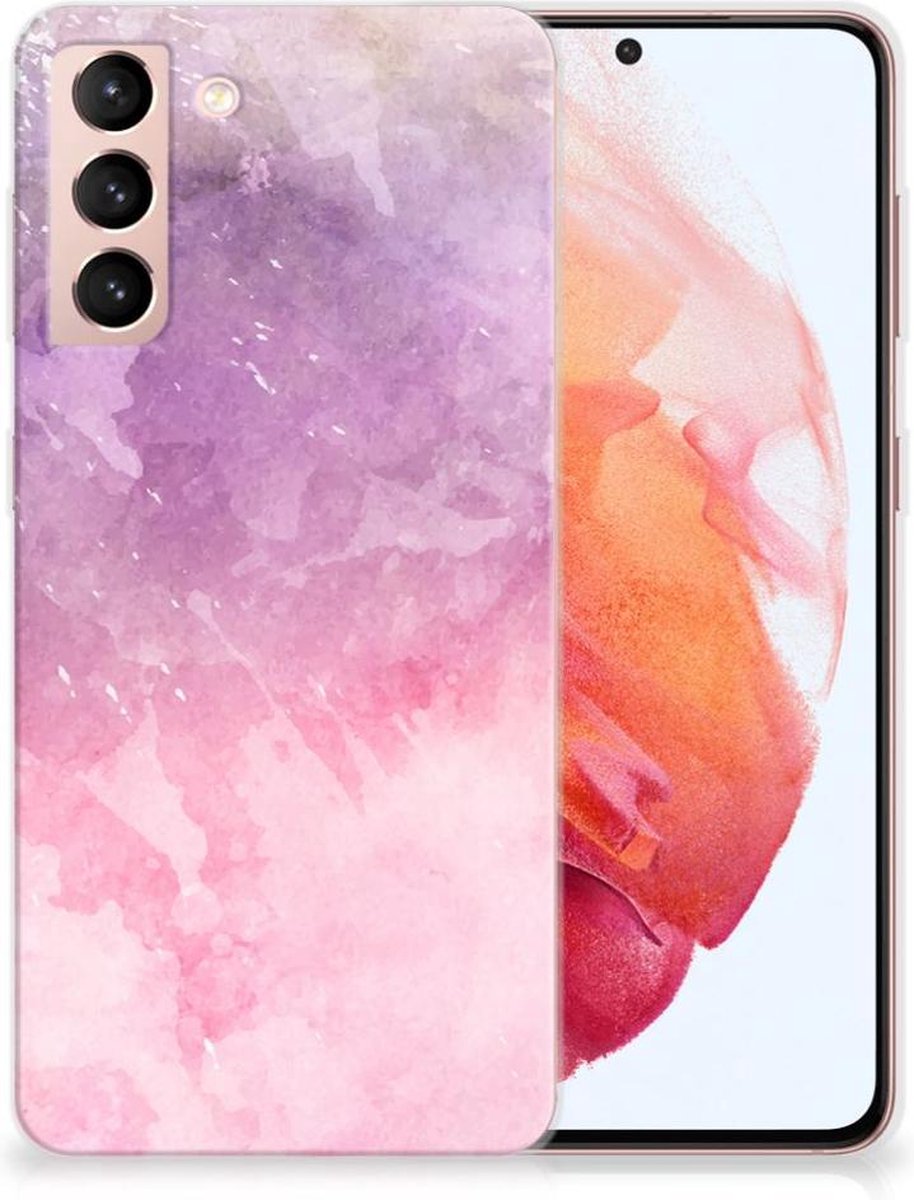 Hoesje maken Samsung Galaxy S21 Pink Purple Paint