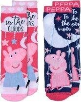 Peppa Pig - Anti Slip sokken - 2 paar - roze+blauw - Maat 27-30