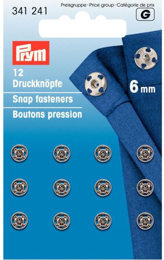 Foto: Prym drukkers zilver 6mm 12 stuks
