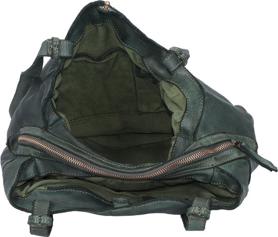 HAROLD'S Cuir Sac à épaule Submarine Shopper Twin Green Vert foncé