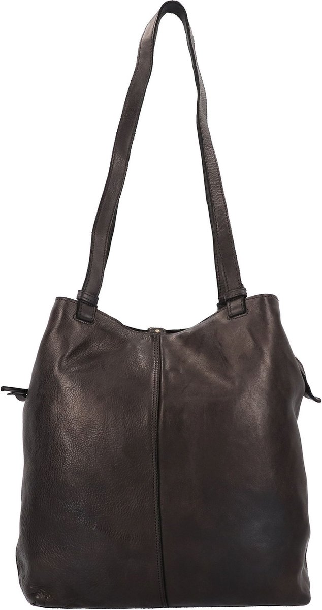 HAROLD'S Leren Schoudertas Submarine Shopper Twin Upend Black Zwart