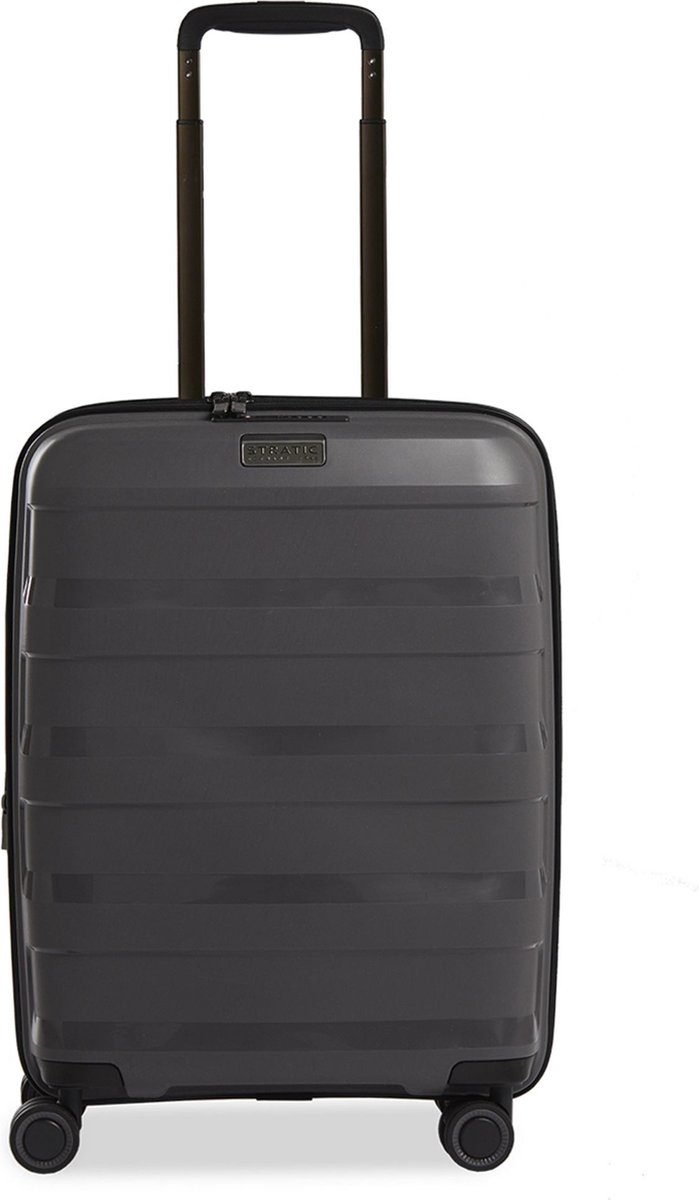 Stratic Straw+ - handbagage koffer - 55x40x23cm - 2,7 kg - 36-43 L - spinner - cijferslot - grijs