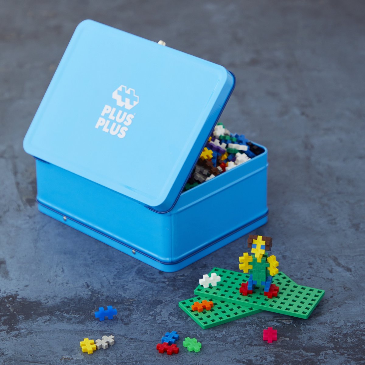 Plus-Plus Basic Reiskoffer 600 delige bouwset blauw - 7002 - Bouwspeelgoed - Constructiespeelgoed - Set met bouwstenen - Vanaf 5 jaar — afbeelding 13