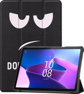 iMoshion Tablet Hoes Geschikt voor Lenovo Tab M10 Plus (3rd gen) - iMoshion Design Trifold Bookcase - Zwart /Don't touch