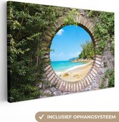 Tableau Peinture Plage - Mer - Transparent - Été - 30x20 cm - Décoration murale