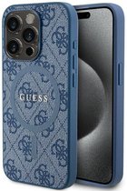 Guess 4G Back Case (MagSafe Compatible) - Geschikt voor Apple iPhone 15 Pro (6.1") - Blauw