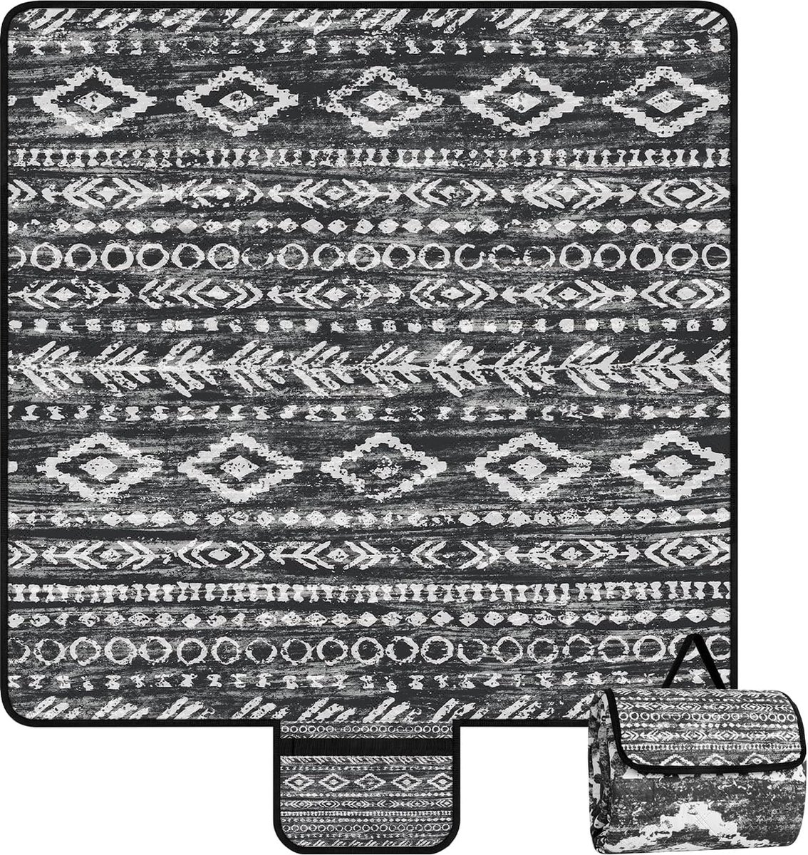 Couverture De Plage Imperméable Sans Sable 210x200 Cm - Légère, Pliable, Avec 4 Ancres, Pour Pique-nique Et Camping - 5