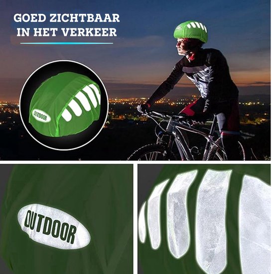 Reflecterende Muts voor Helm - Fietshelm Regenhoes - Waterdicht - Geel — afbeelding 5