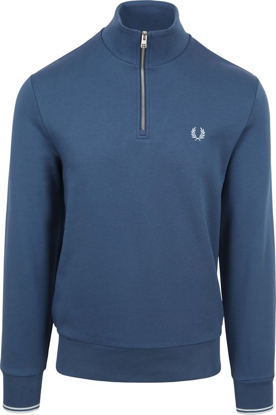 Fred Perry - Pull Half Zip Blauw Moyen - Homme - Taille XXL - Coupe Regular