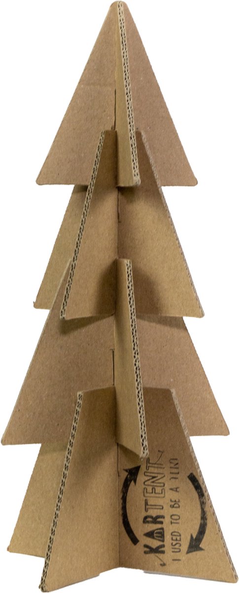 Kartonnen wens kerstboom mini - 13 x 13 x 27 cm - Kartent