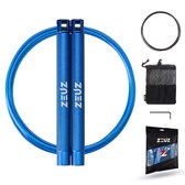 ZEUZ Professioneel Springtouw voor CrossFit & Fitness – Verstelbaar – Speed Rope – Volwassenen – Marine Blauw