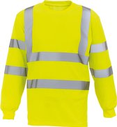 T-shirt Unisexe L Yoko Col rond Manche longue Haute Hi Yellow 100% Polyester