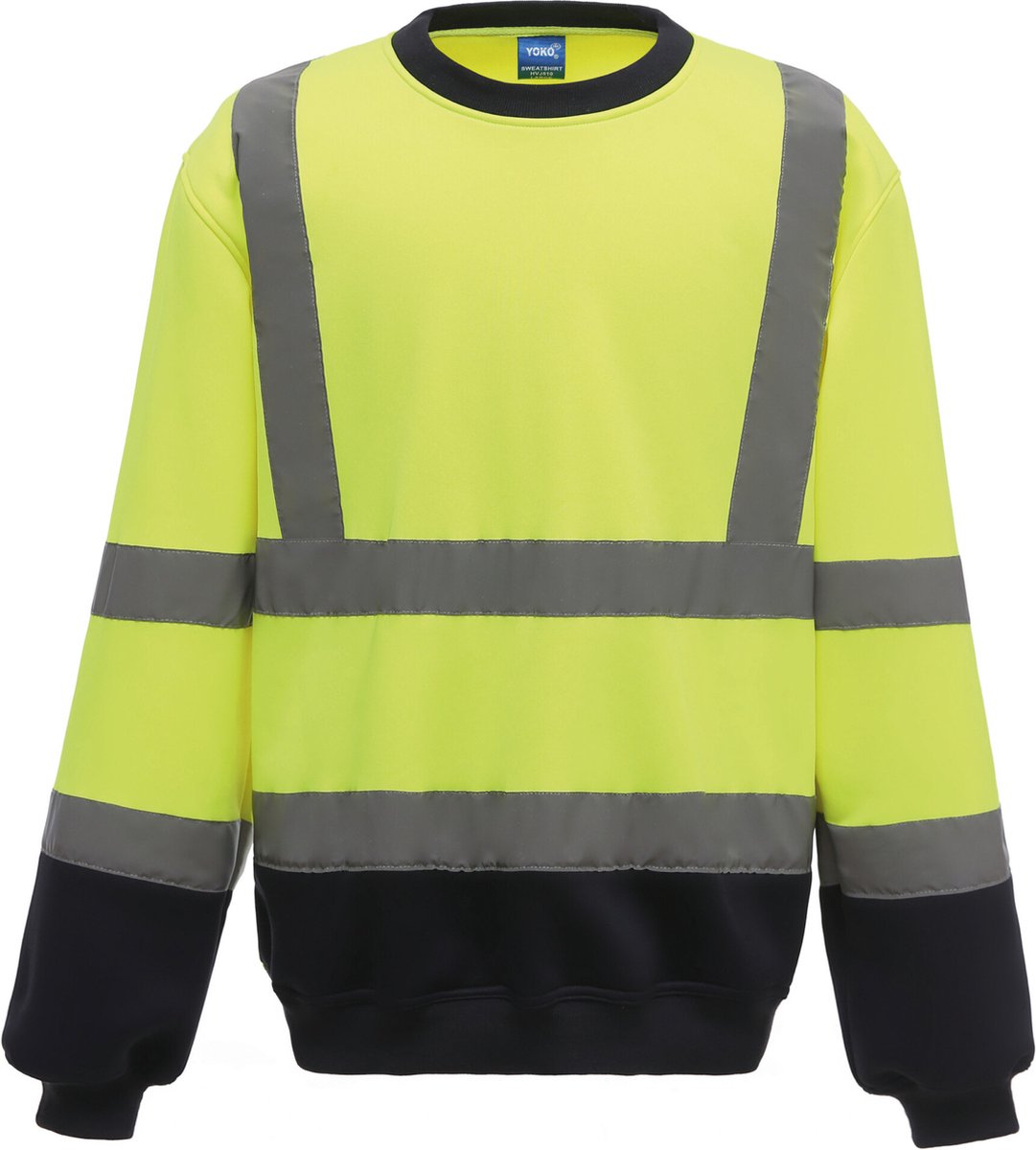 Yoko Signalisatie Sweatshirt YHVJ510 - Hi Vis Yellow / Navy - M