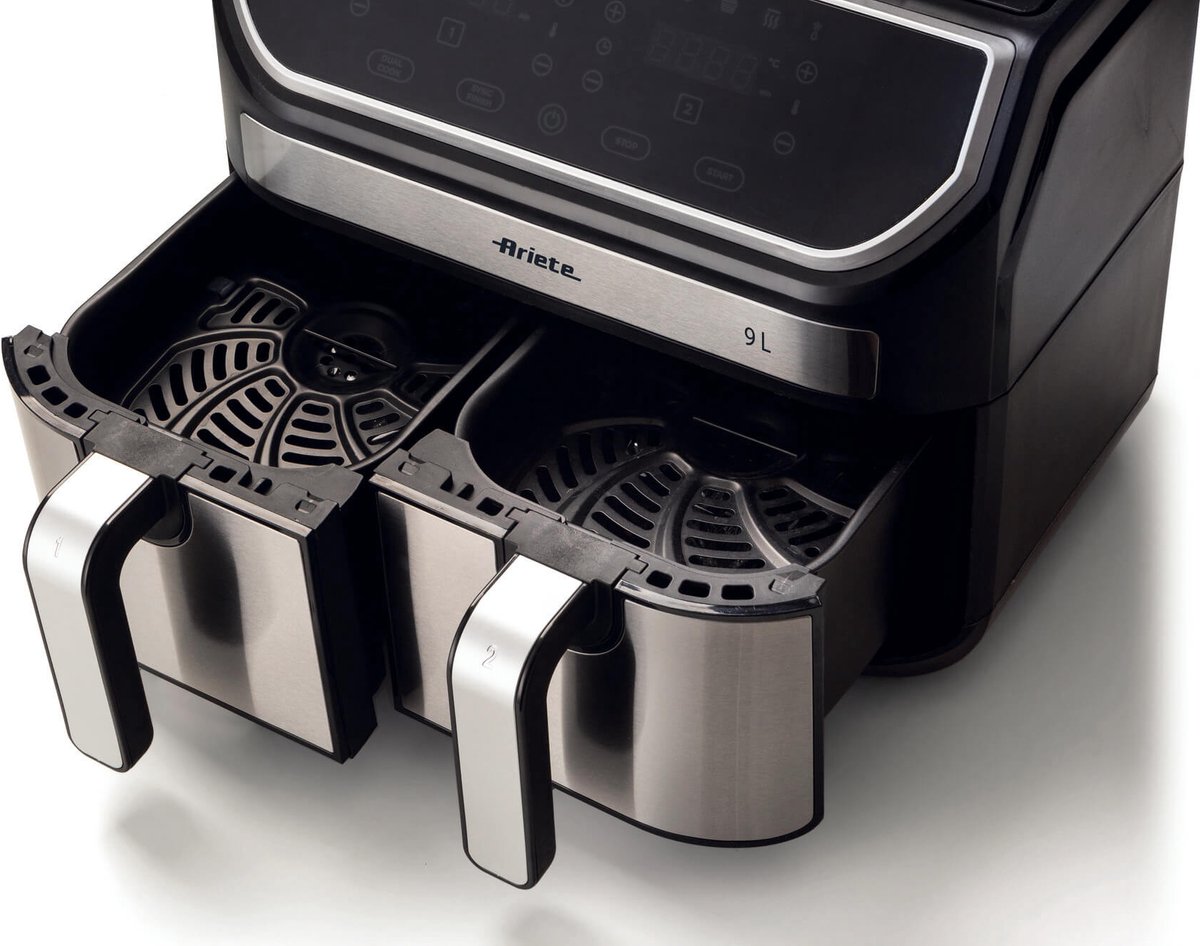 Afbeelding 3 van Ariete Airfryer 9L Dubbele Mand 11 Programma's Zwart Zilver
