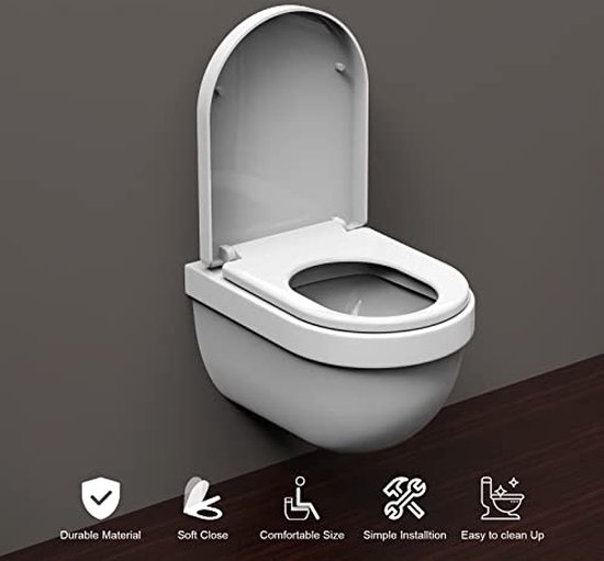DomuSPA WC bril - met Soft-Close Mechanisme - Antibacteriële Toiletbril - Volwassenen