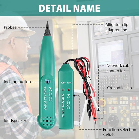 UNI-T UT682/UT682D Network Wire Tester Tracker RJ11 RJ45 Wire Line Finder Lan tester Handheld Cable Testing Tool for Network (UT682D