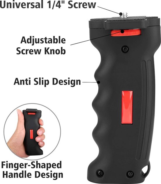 Zeadio Video Action Stabilizing Handle Handheld Stabilizer with Cold Shoe Mount for all DSLR Camera Camcorder