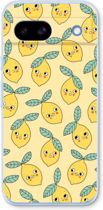 Case Company® - Coque adaptée pour Google Pixel 8a - Citrons - Coque de téléphone souple - Protection sur tous les côtés et bord de l'écran