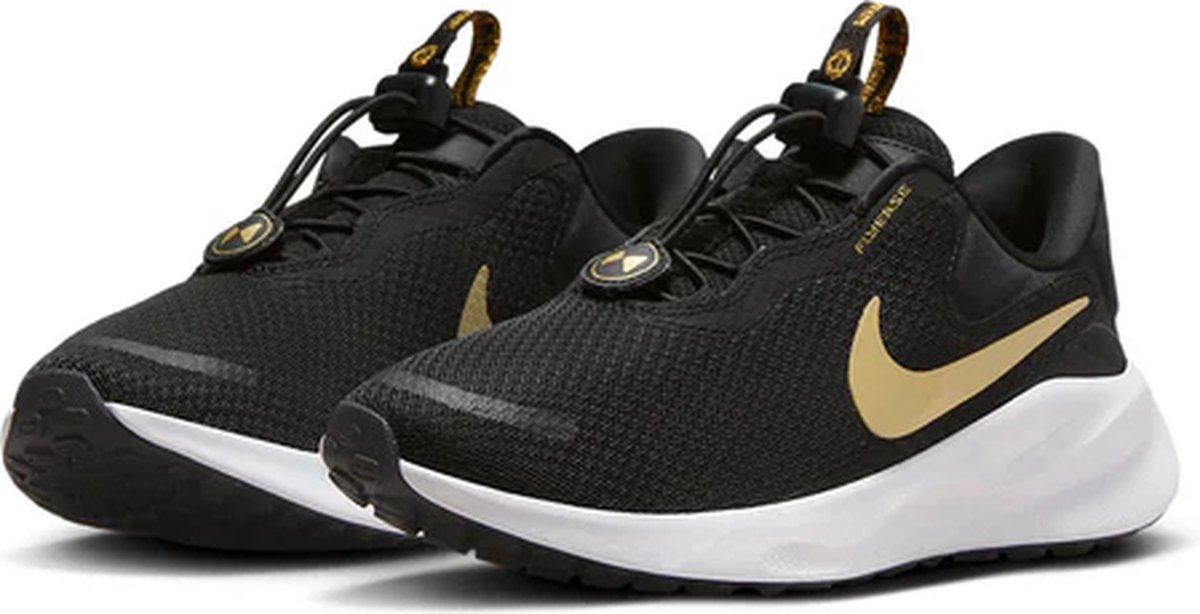 Nike Revolution 7 Easy On - Maat 38 - Zwart/Wit/Goud - Schoenen Dames | bol