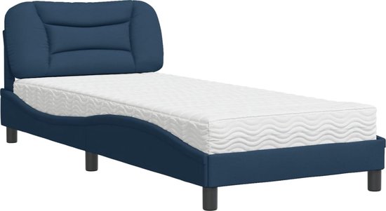vidaXL-Bed-met-matras-stof-blauw-100x200-cm