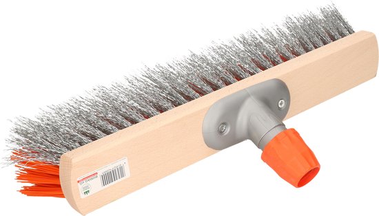 Buemag Bezem buiten - met telescoopsteel - staaldraad/elaston - 40 cm - oranje/grijs - straatbezem van Buemag — afbeelding 3