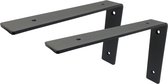 Maison DAM - Plankdragers L vorm - Wandsteunen – Voor plank 25cm – Mat zwart - Incl. bevestigingsmateriaal + schroefbit