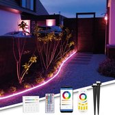 3 meter RGB Neon LED flex Midi Recht - complete set neon verlichting met grondspiezen