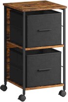 Rootz Vintage bruin-zwart archiefkast - opbergorganisator - ladeblok - spaanplaatconstructie - stalen frame - lades van niet-geweven stof - 37,5 cm x 38,5 cm x 68,7 cm - ladecapaciteit van 10 kg - totale capaciteit van 50 kg