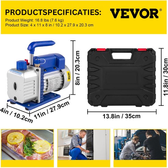 Professionele Vacuumpomp - Blauw - Compact & Draagbaar - Inclusief Hoogwaardige Accessoires van Merkloos — afbeelding 5