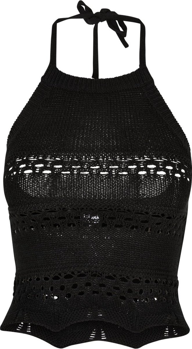 Urban Classics Short Crochet Knit Neckholder Mouwloze top XXL Zwart