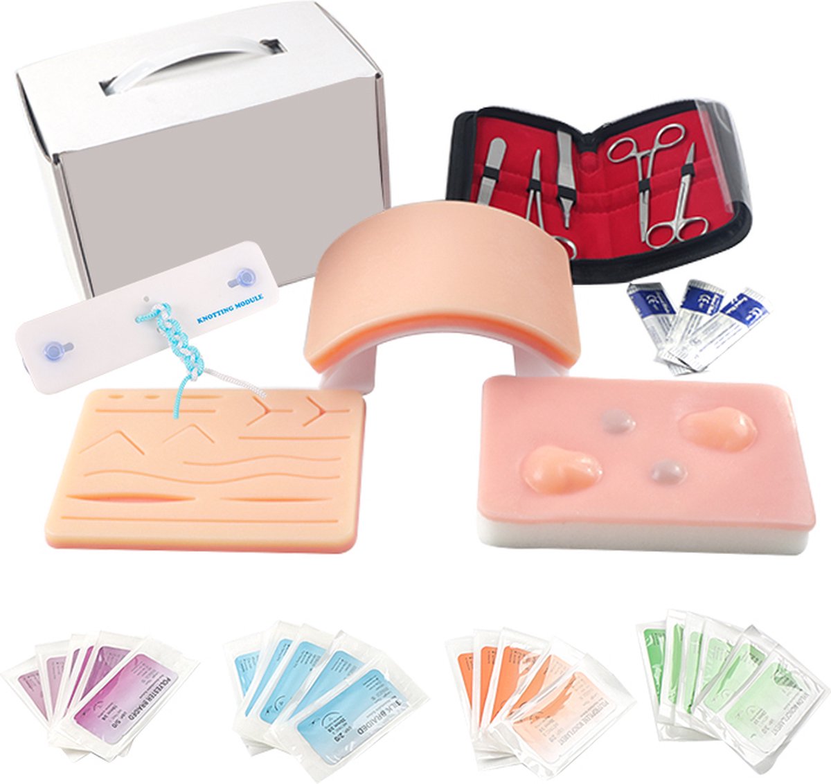 Goedkoopste Hechtset XL - uitgebreide oefenset - leren hechten - naaldvoerder - geneeskunde - Mast Medical