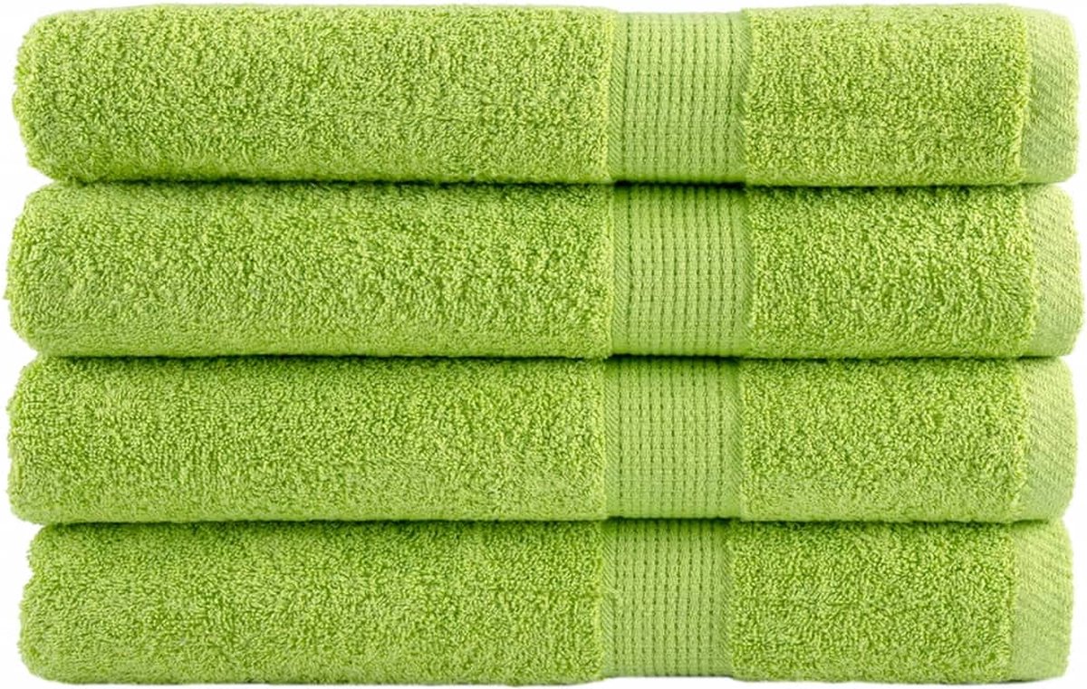 vidaXL - Handdoeken - SOLUND - 4 - st - 600 - g/m² - 100x200 - cm - appelgroen