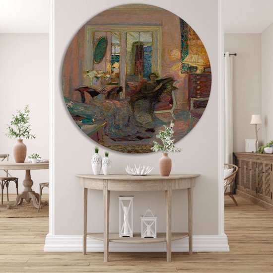 Prinses Bibesco - Édouard Vuillard wandcirkel - Interieur rond schilderij - Schilderij Ruimte - Muurdecoratie industrieel - Muurcirkel - Kunstwerk muurcirkel forex 60x60 cm