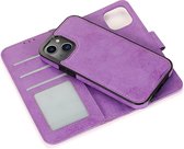 Mobiq - Étui portefeuille magnétique 2 en 1 iPhone 14 Plus - violet
