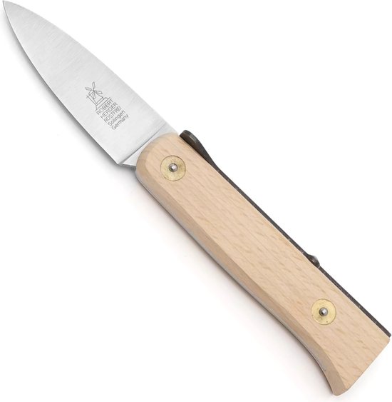 Foto: Robert herder lierenaar steakmes zakmes rvs lemmet 9 cm heft beukenhout