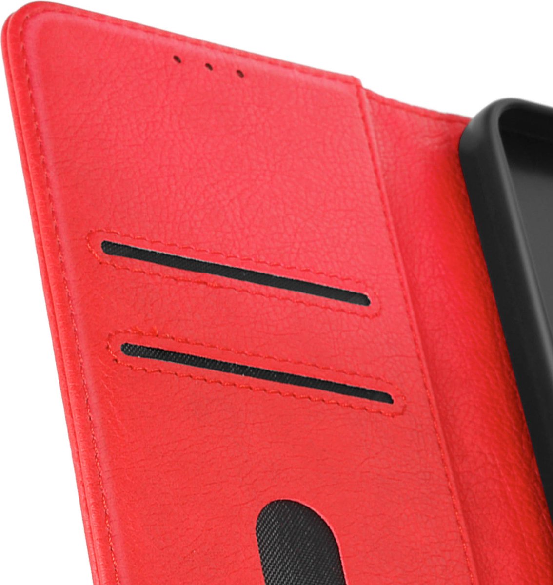 Avizar Foliohoes Geschikt voor Samsung Galaxy A15 Video-ondersteuningsflap, Rood