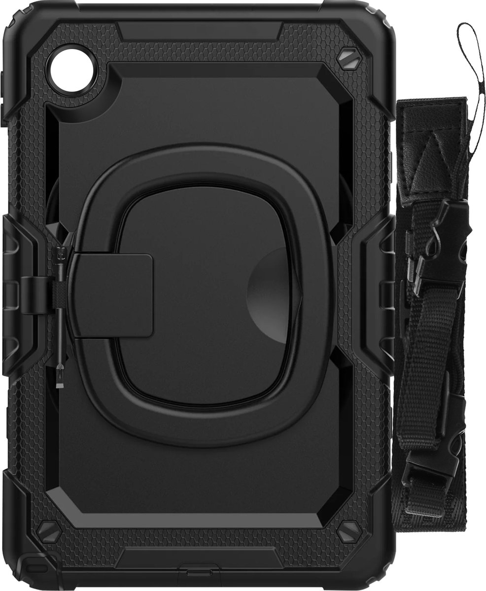 Avizar Hoes Geschikt voor Lenovo Tab M11 Handvat en schouderriem, Zwart