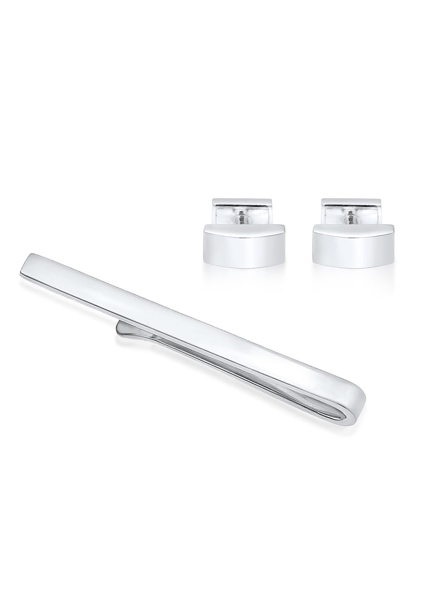 KUZZOI - Sieraden Set - Krawattennadel Manschettenknöpfe Basic 925 Silber - Heren
