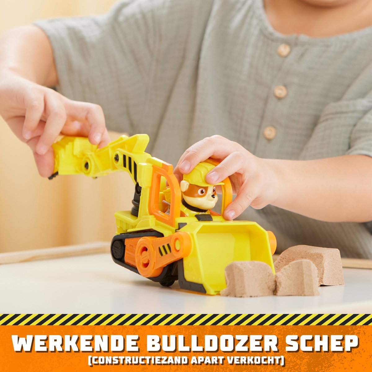 Rubble & Crew - Rubble’s Bulldozer met speelfiguur en beweegbare onderdelen - PAW Patrol speelgoed — afbeelding 3