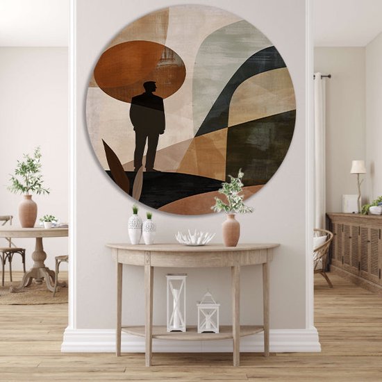 tableau silhouette rond - Figure murale échelles - Tableau formes rondes - Décoration murale moderne - Plaque murale - Décoration murale chambre cercle mural aluminium 70x70 cm