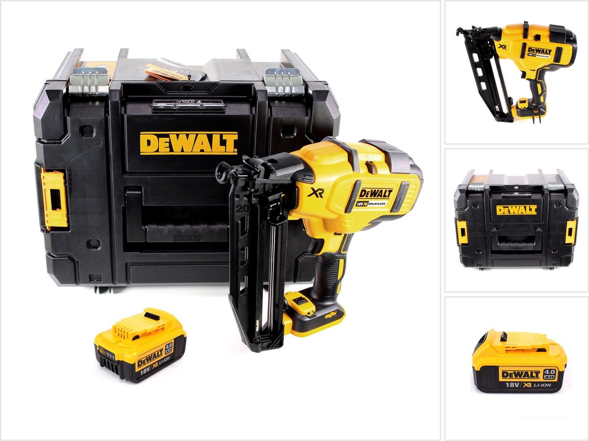 DeWalt DCN 660 NT accu spijkerapparaat 18V 32 - 63mm borstelloos + 1x accu 4,0Ah + koffer - zonder lader