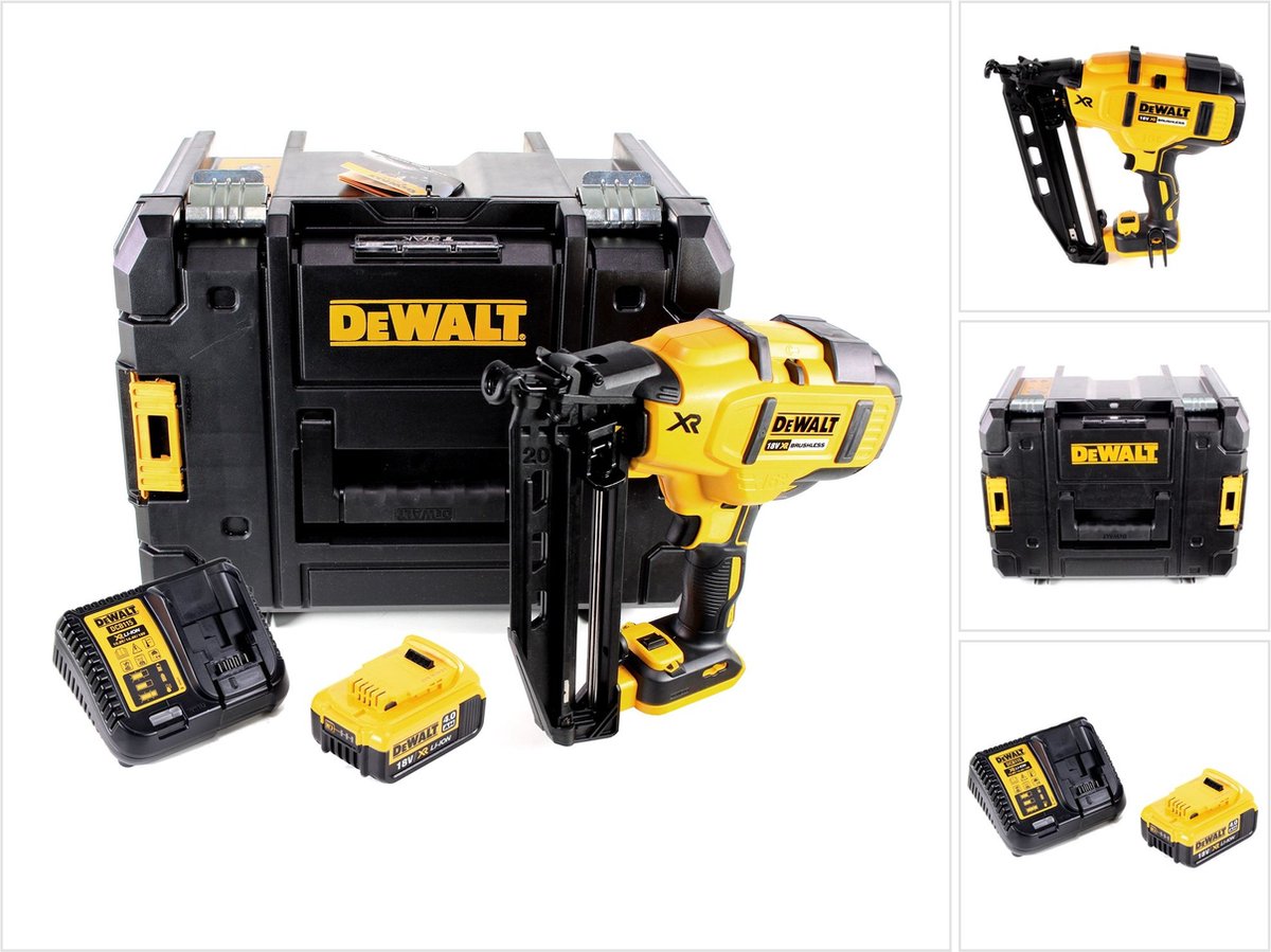 DeWalt DCN 660 M1 accu spijkerapparaat 18V 32 - 63mm borstelloos + 1x accu 4,0Ah + lader + koffer