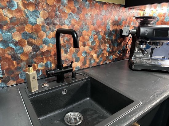 Mosaïque autocollante Hexagone Cuivre Patiné