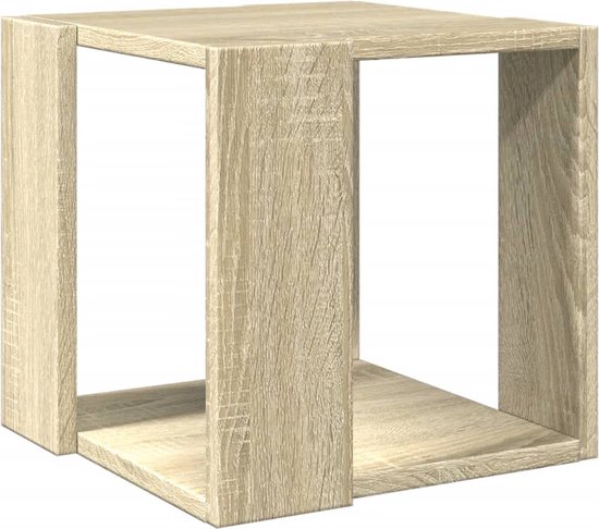 vidaXL - Salontafel - 32x32x30 - cm - bewerkt - hout - sonoma - eikenkleurig
