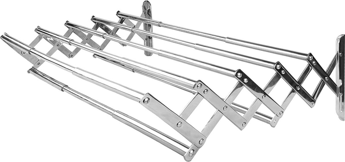 Goedkoopste Extendable Drying Rack Wall Mounted Space Saving Dryer for Wall with 70 cm Clothesline - Maximum Load Capacity 15 kg - Towel Rail for Bathroom Balcony Laundry Room