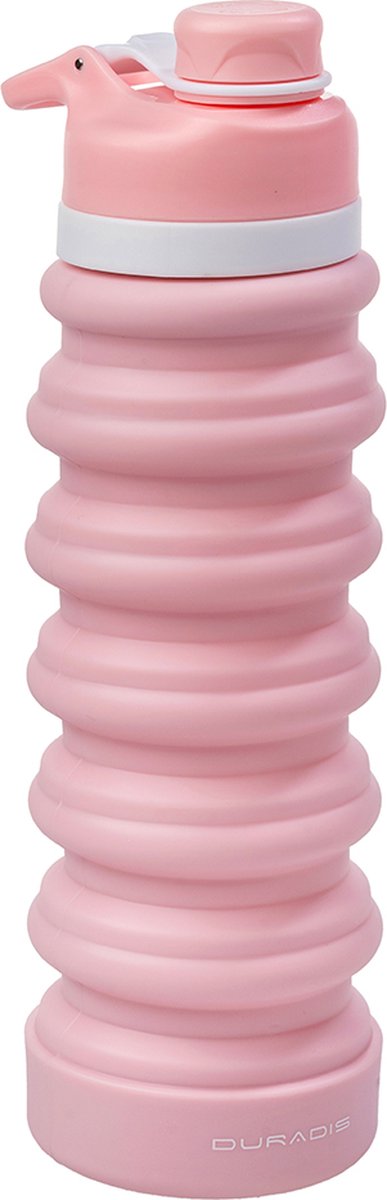 Duradis - Opvouwbare waterfles - Drinkfles - Waterzak - Duurzaam - Siliconen - 750 ml - Roze